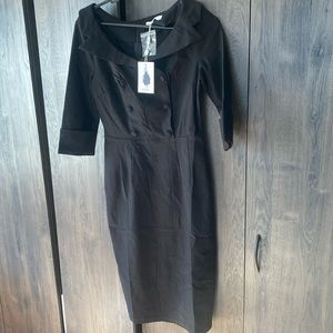 Black dress with buttons